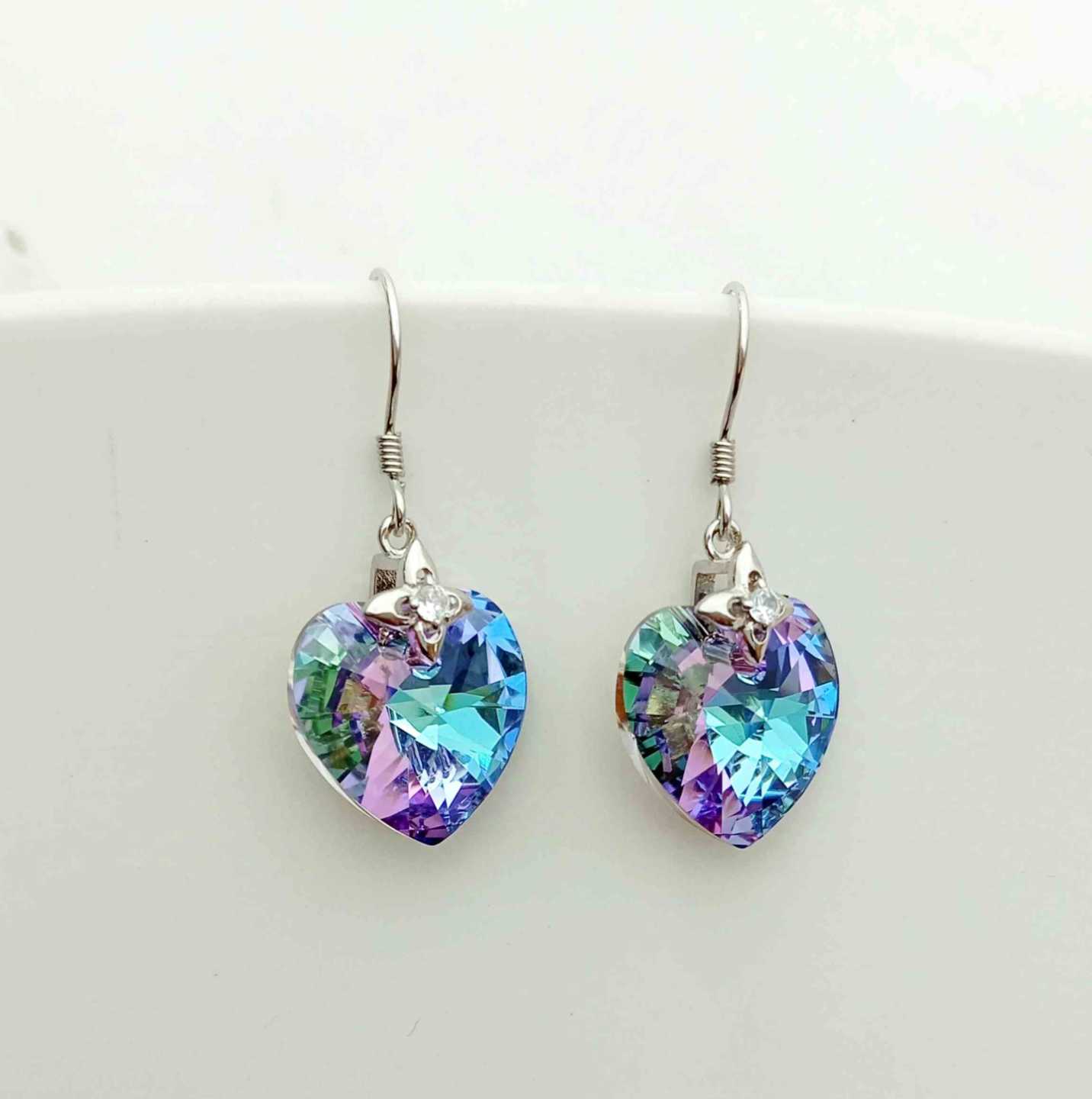 Aro Cancho Flor Plata925 Cristal Corazon 14mm Cancho Flor