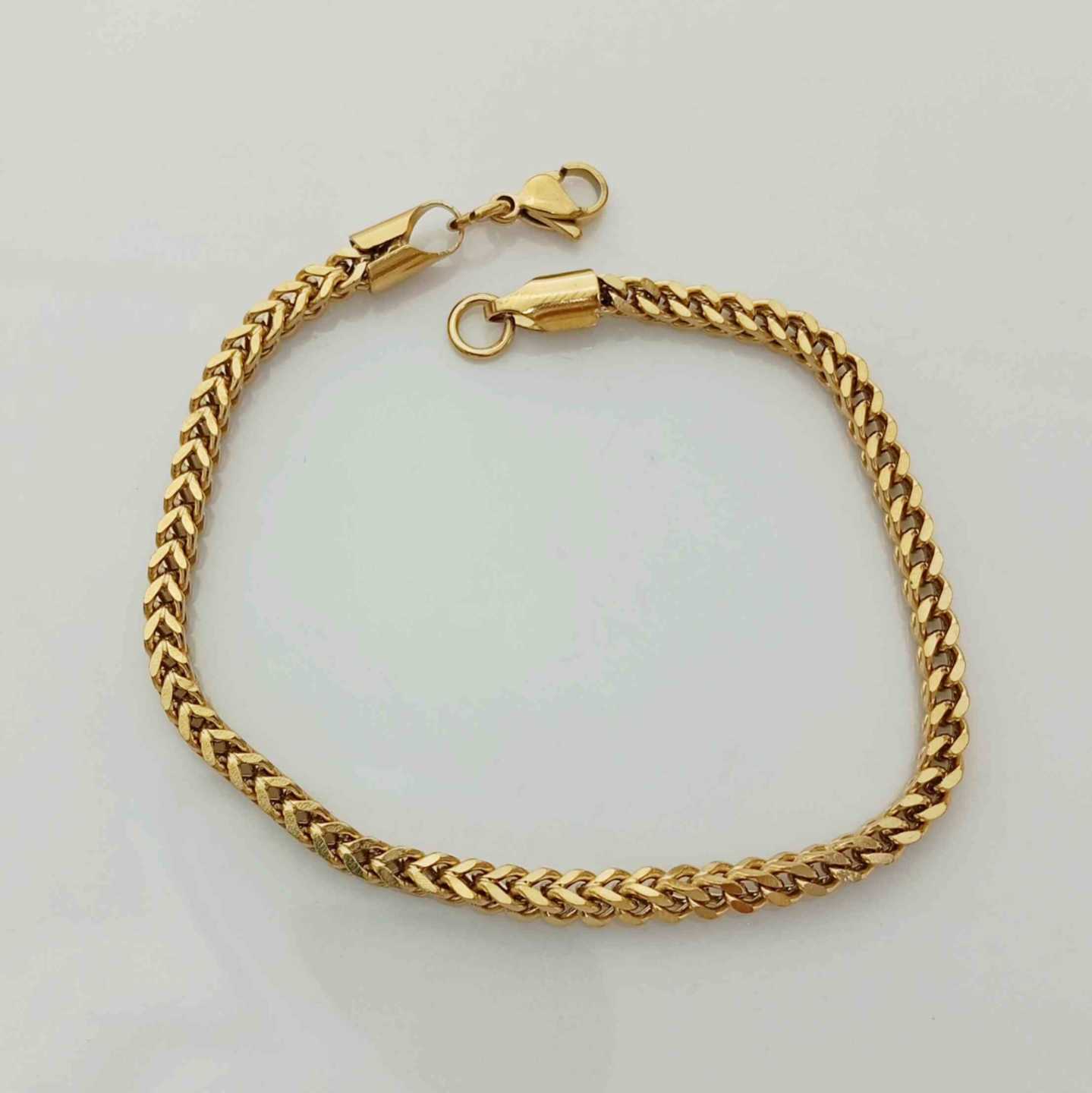 Pulsera Dorado Envejecido Cuadrada