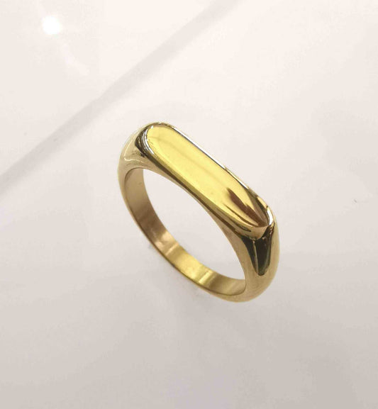 Anillo Acero inoxidable Acero Dorado Liso