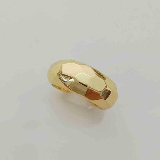 Anillo Bañado Oro Refracción Multifacética Ajustable