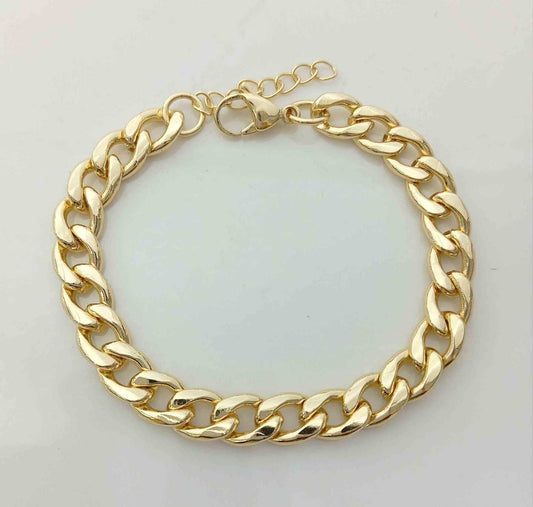 Pulsera Acero Bañado en Oro Eslabon Cartier 1:1 2.5