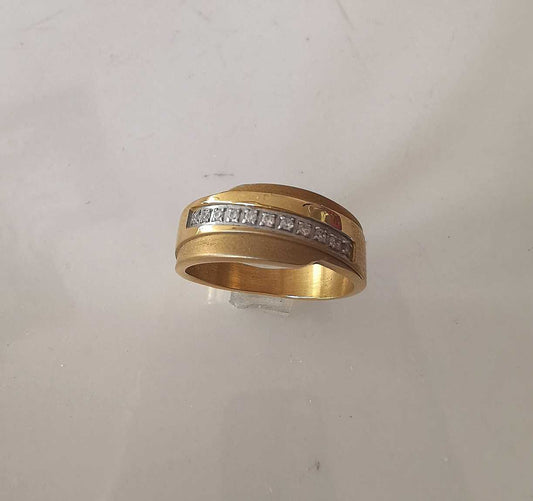 Anillo Dorado Con 11 Circones en Fila Con Alas 6