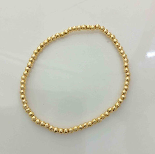 Pulsera Bañado en Oro18k Pelotita 4mm