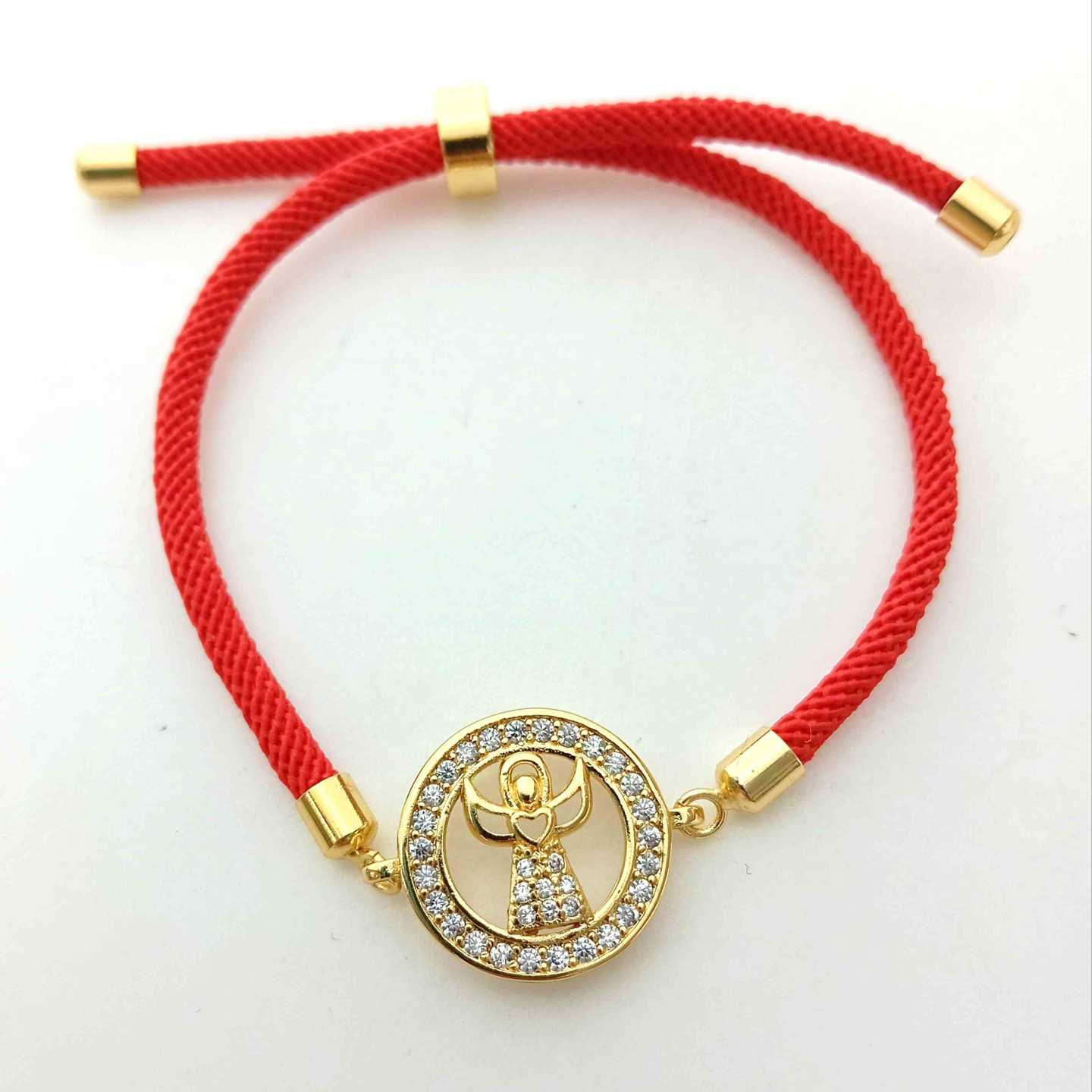 Pulsera Hilo Rojo Angel Circones Bañado en Oro18k