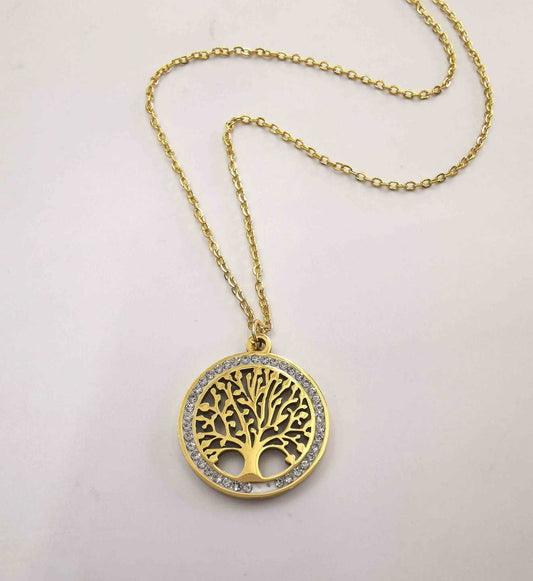Collar Dorado Arbol Circones