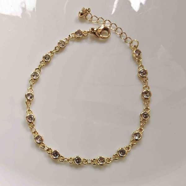 Pulsera Bañado en Oro Punto Luz Cadenas