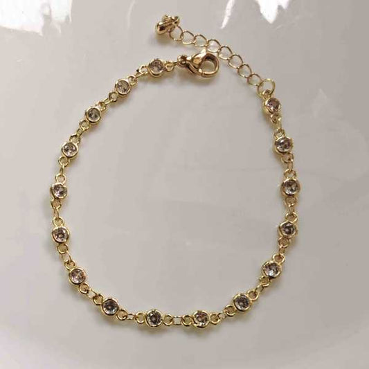 Pulsera Bañado en Oro Punto Luz Cadenas