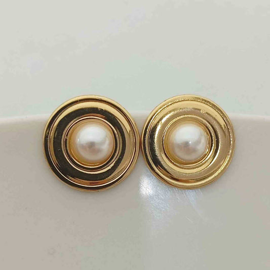 Aro de Acero Quirúrgico Dorado Cordo Perla Sobre Redondo 