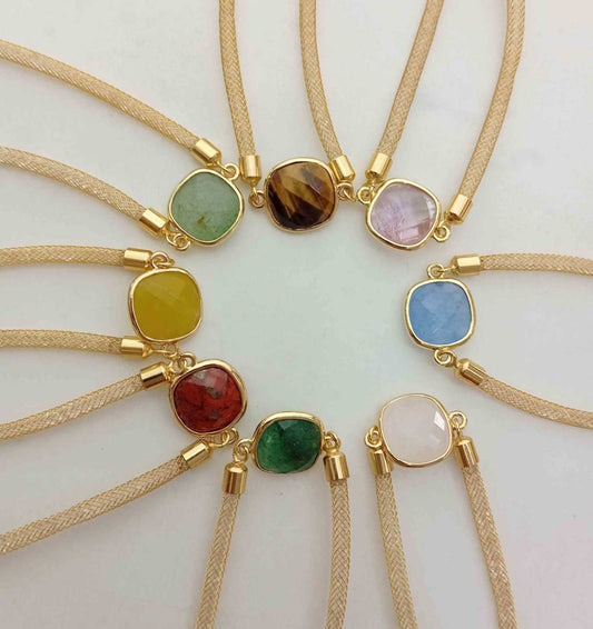Pulsera Bañado Oro Piedras Surtitos