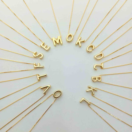 Collar Plata925 Bañado en Oro 18k Letra