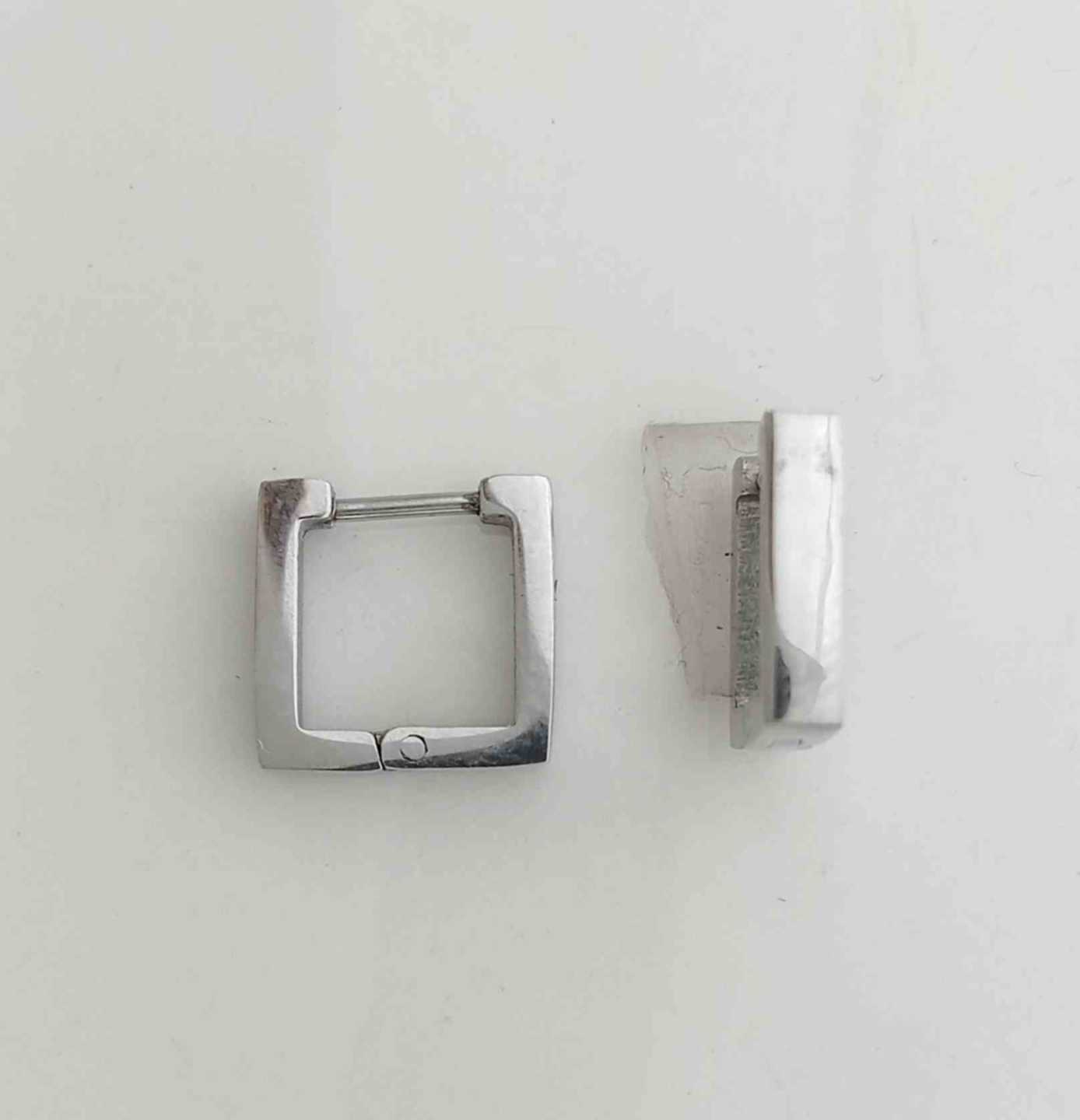 Aro Argolla Acero Inoxitable Plateado Cuadrado 3.0/12mm