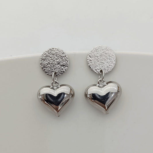 Aro Bañado en Plata Colgante Corazon