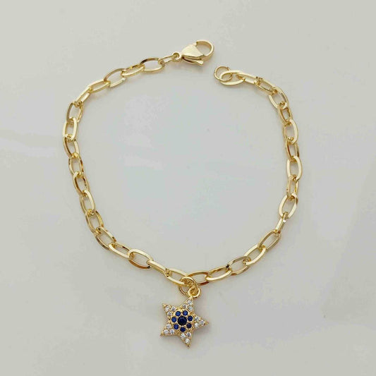 Pulsera Bañado Oro Timon Estrella Mini Circones