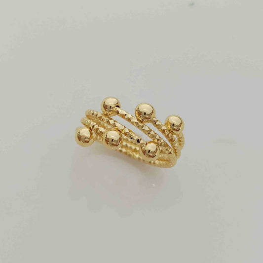 Anillo Bañado Oro 6 Pelotitas Ajustable