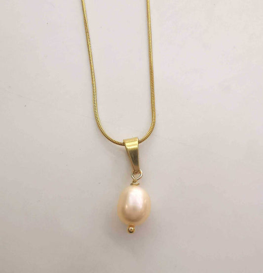 Collar Dorado Colgante Perla Rio