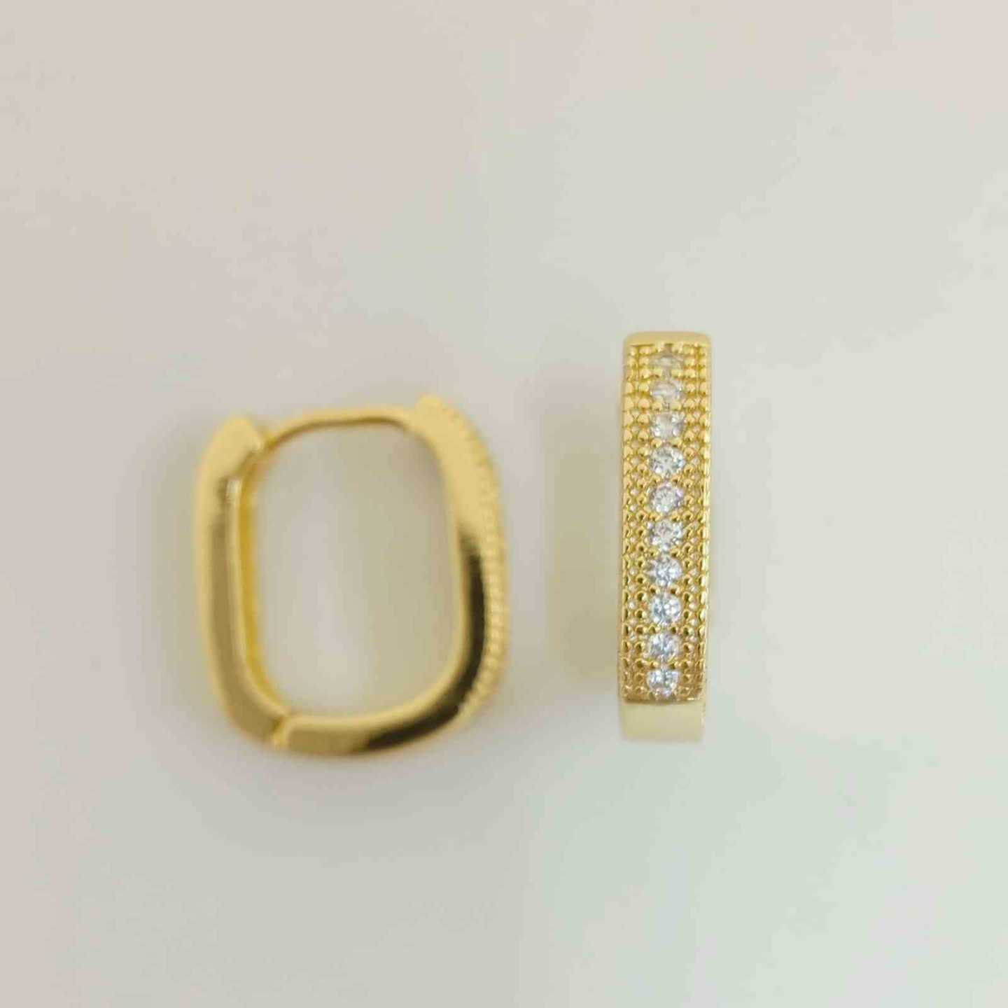 Aro Bañado en Oro 18k Argolla Rectangulo Circones