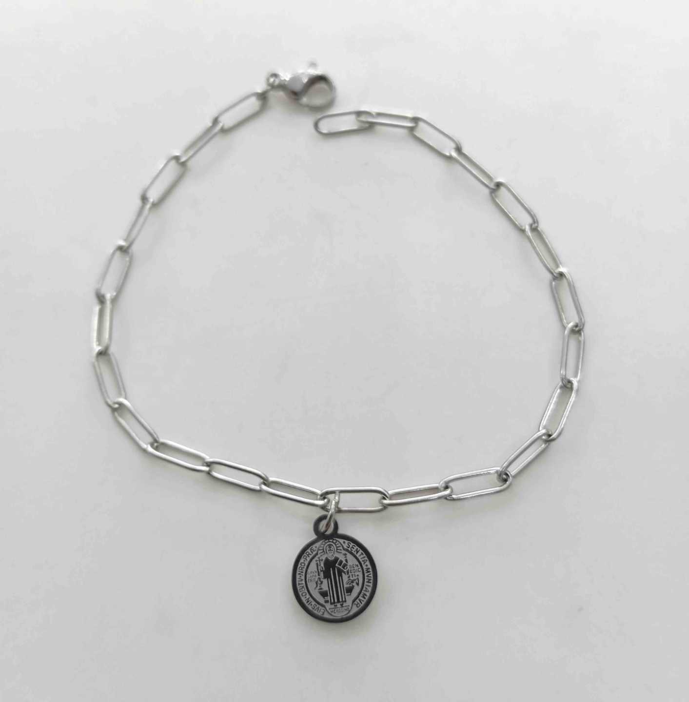 Pulsera Plateado Colgande San Benido