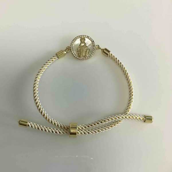 Pulsera Bañado Oro Virgen en Nacal Hilo Colores Ajustable