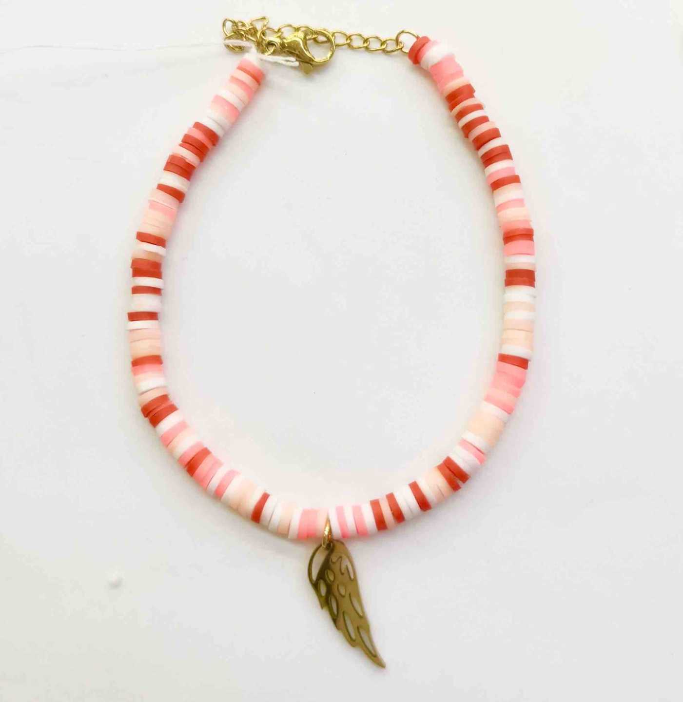 Pulsera Acero Dorado Mostacilla Colores y Ala 