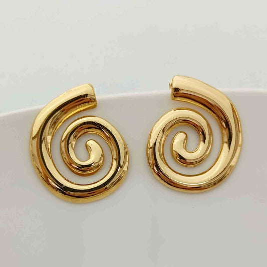 Aro de Acero Quirúrgico Dorado Caracola Grande