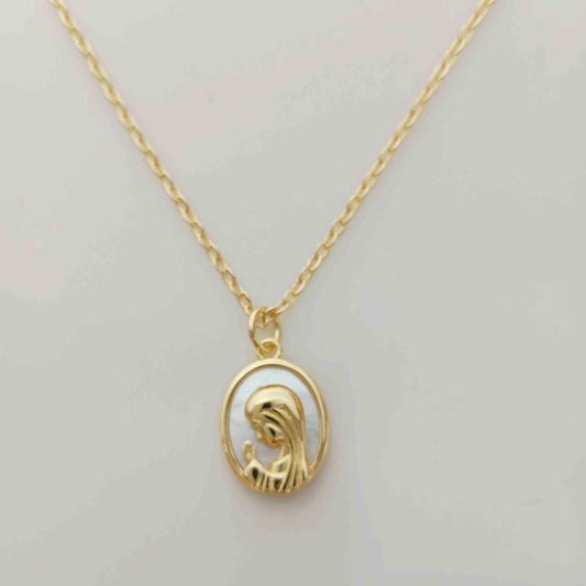 Collar Bañado en Oro Virgen en Nacal Ovalo Pequeño 45cm