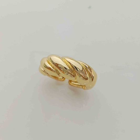 Anillo Bañado Oro Tela Asargada Medio Alto Ajustable