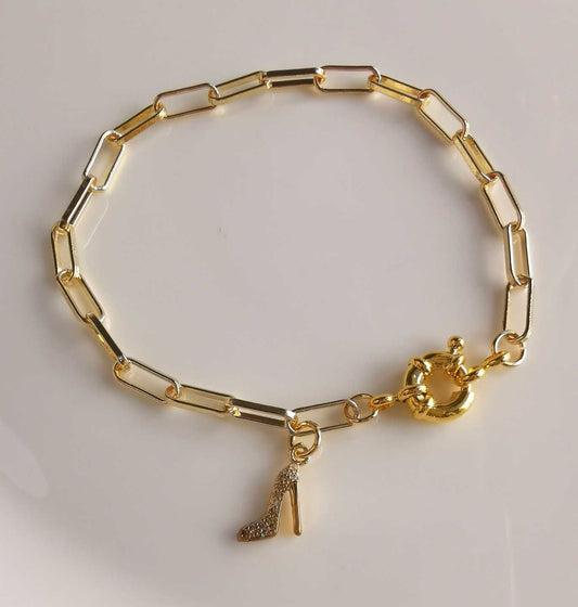Pulsera Bañado Oro Timon Zapatos de tacon Alto Circones