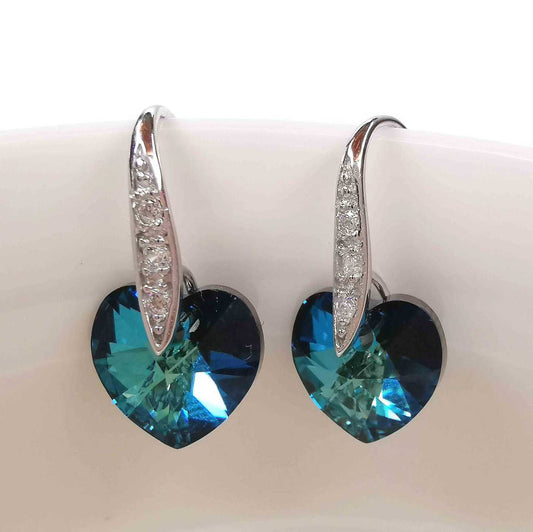 Aro Cancho Plata925 Circones Corazon Azul 10mm 