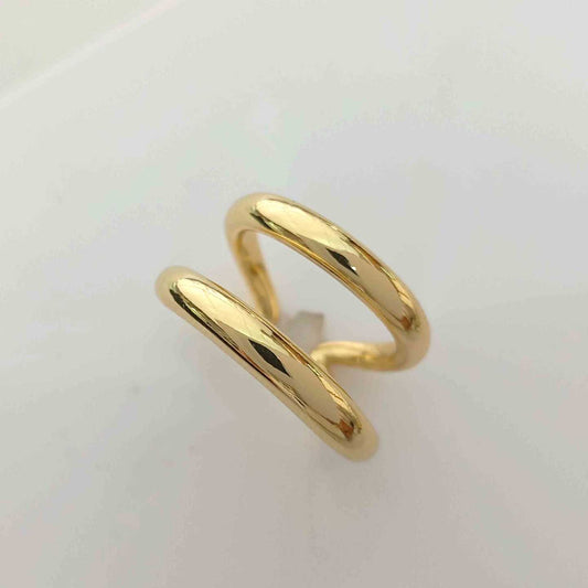 Anillo Bañado En Oro 18k 2 Lineas Ajustable