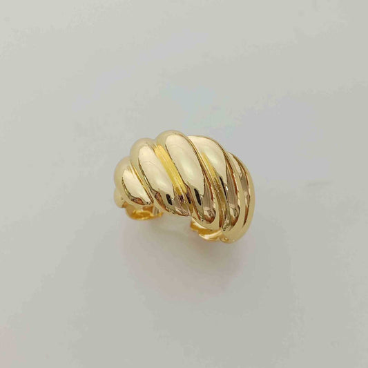 Anillo Bañado Oro Tela Asargada Ajustable