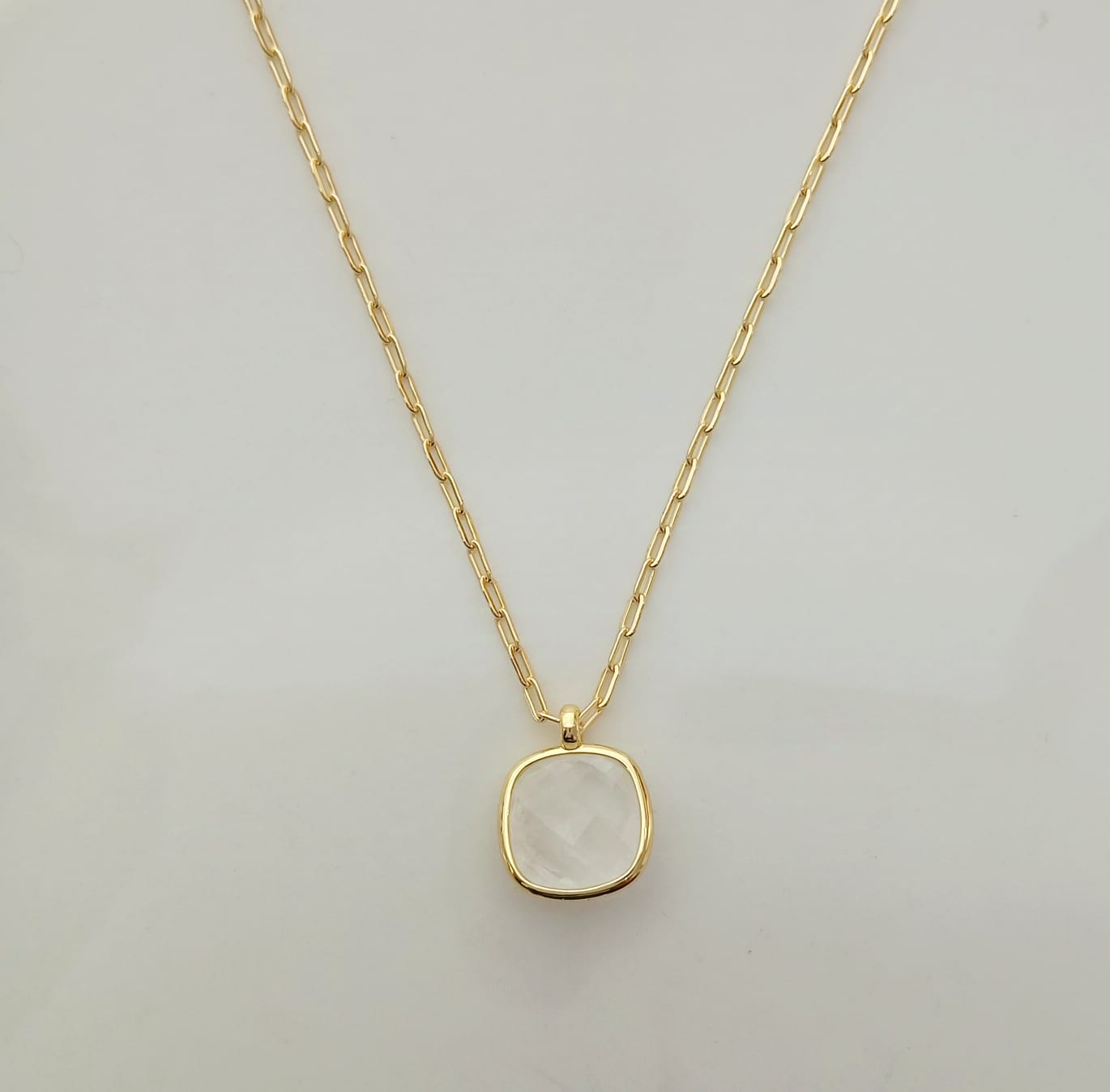 Collar Bañado en Oro 18K Colgante Piedras