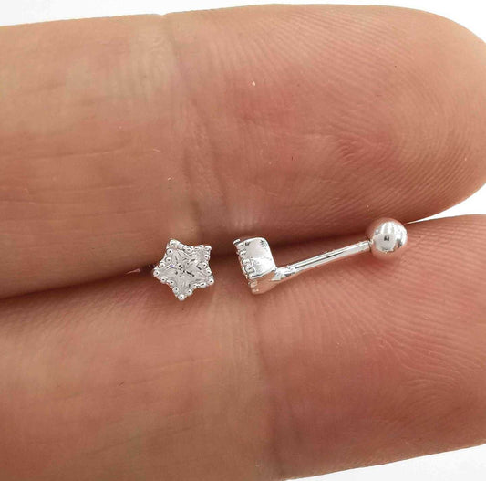 Aro Plata925 Estrella Circones con Tope