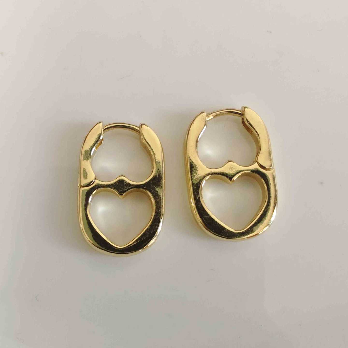 Aro Bañado en Oro Argolla 2 Corazon Plano 20x13mm