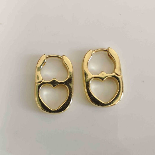 Aro Bañado en Oro Argolla 2 Corazon Plano 20x13mm