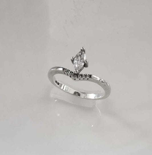 Anillo Plata925 Circon Ovala Solitario