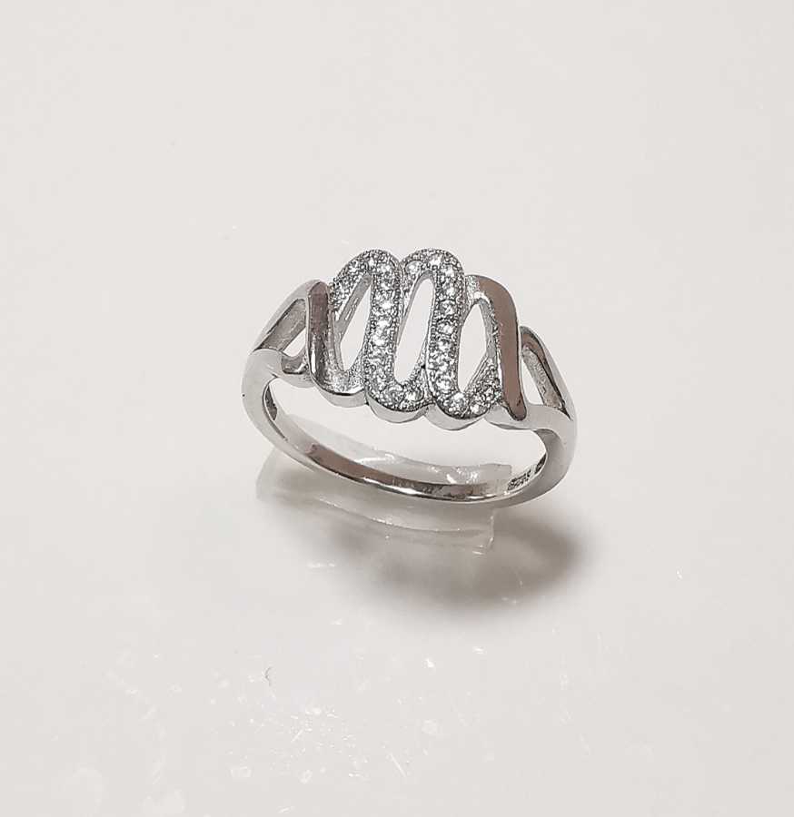 Anillo Plata925 3 Ondulados Mitad Circones