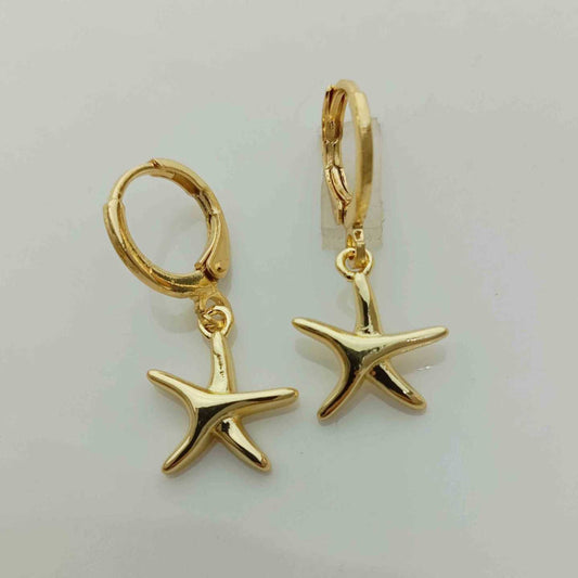 Aro Bañado en Oro Argolla Colgante Estrella del Mal