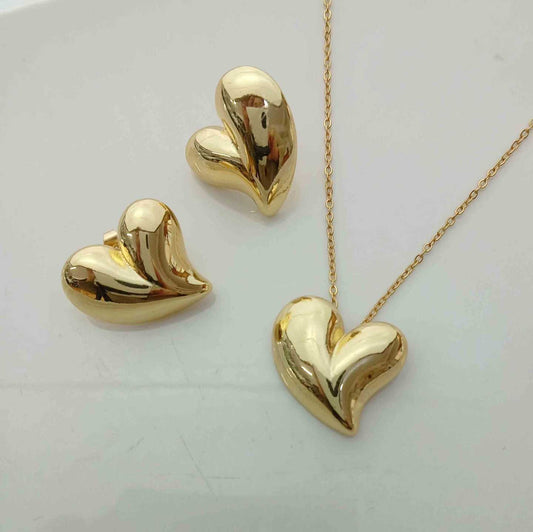 Conjuntos Dorado Corazon Grande