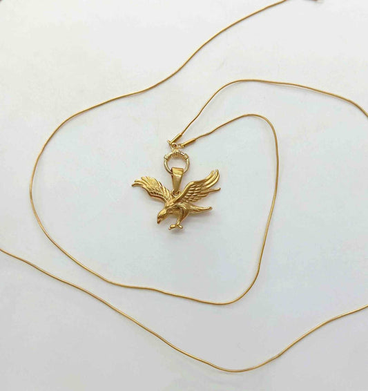Collar Larga Dorado Aguila