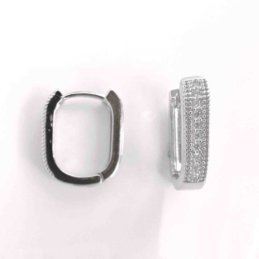 Aro Bañado en Plata Argolla Rectangulo Circones