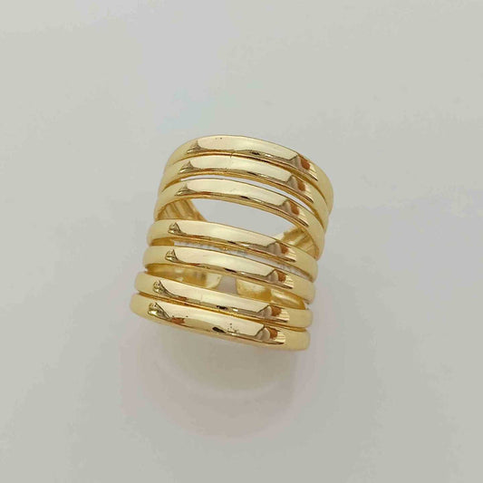 Anillo Bañado En Oro 18k 7 Lineas Ajustable