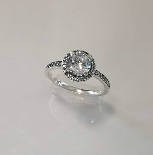 Anillo Plata925 Redondo Circones Contorno Solitario