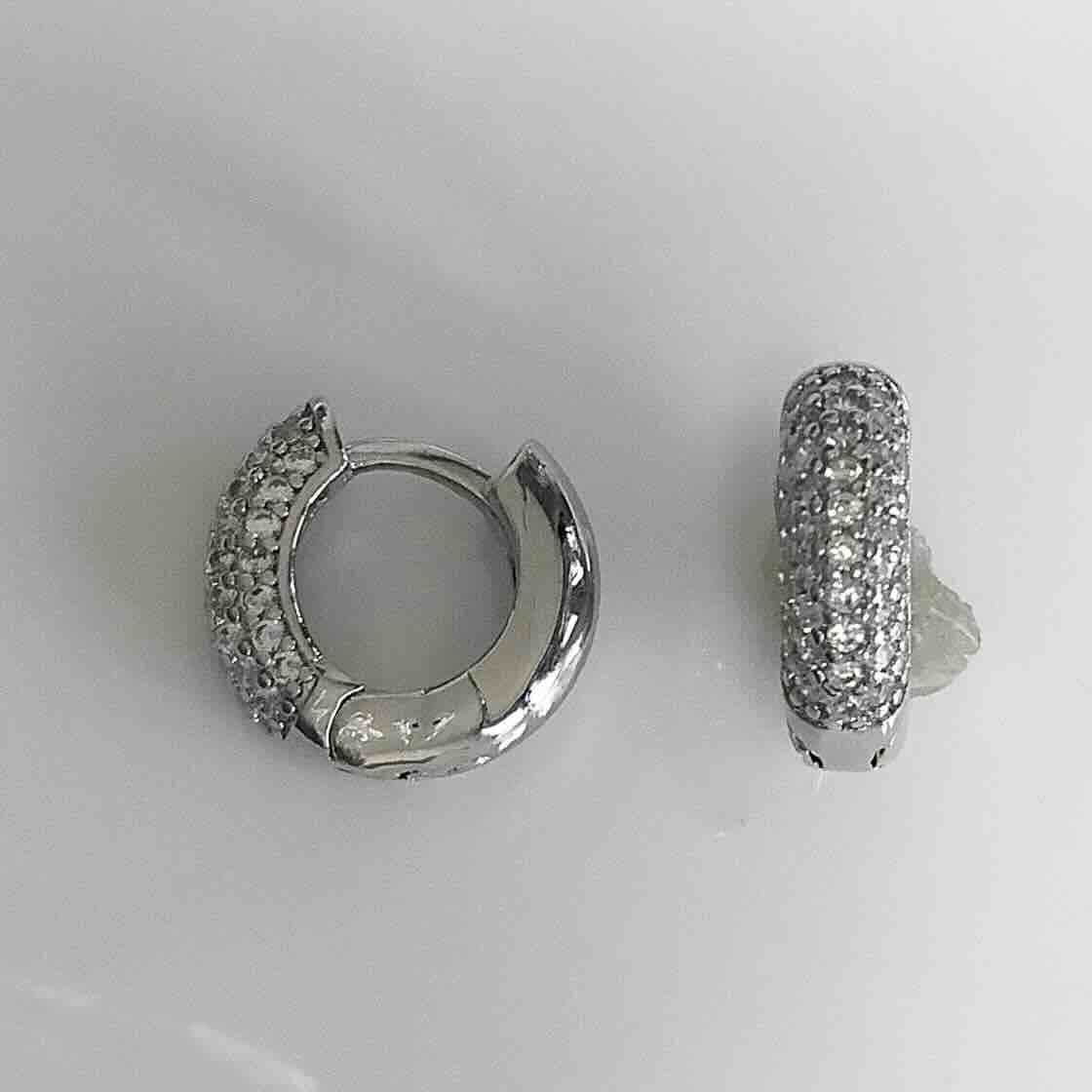 ro Bañado en Plata Argolla Circones 13X4mm