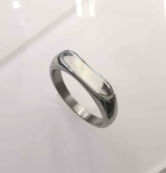 Anillo Acero inoxidable Acero Plateado Liso