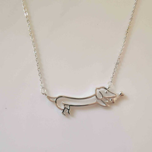 Collar Plata925 Perro Hueco Liso