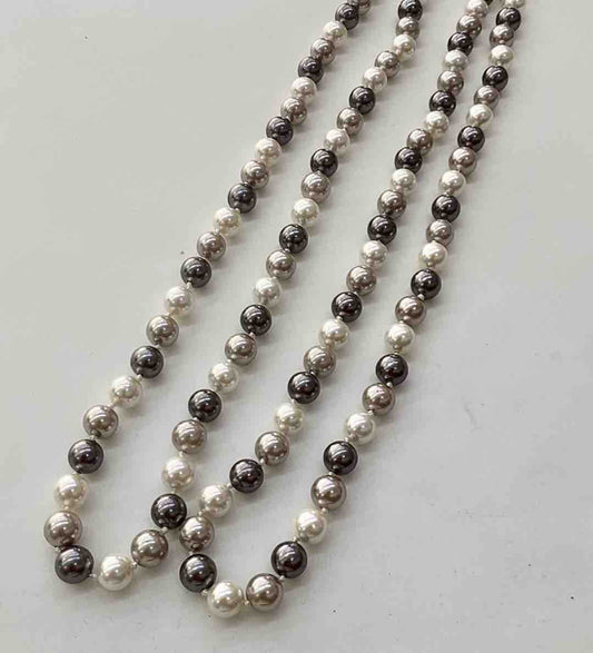Collar Perla Mallorca Gris Largo 120cm