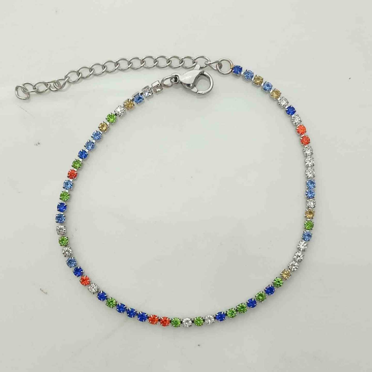 Pulsera de Acero Plateado Circones Colores Sinfin 
