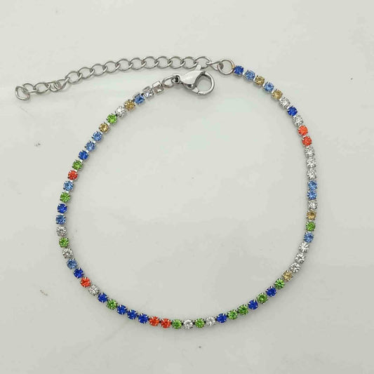 Pulsera de Acero Plateado Circones Colores Sinfin 