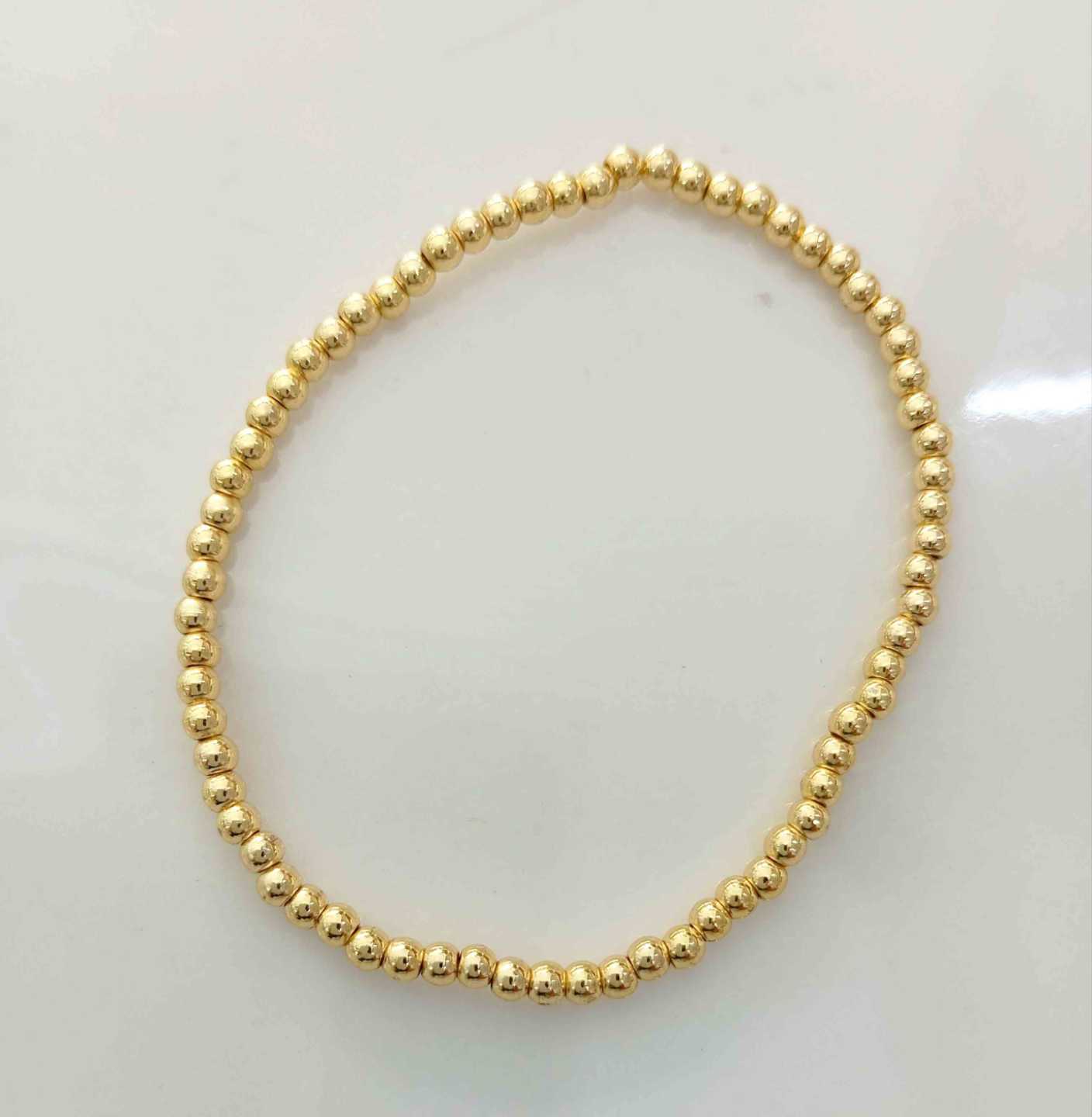 Pulsera Bañado en Oro18k Pelotita 3mm