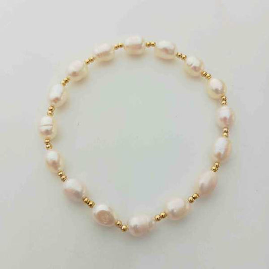 Pulsera bañado en Oro 18K Perla Rio Elastica
